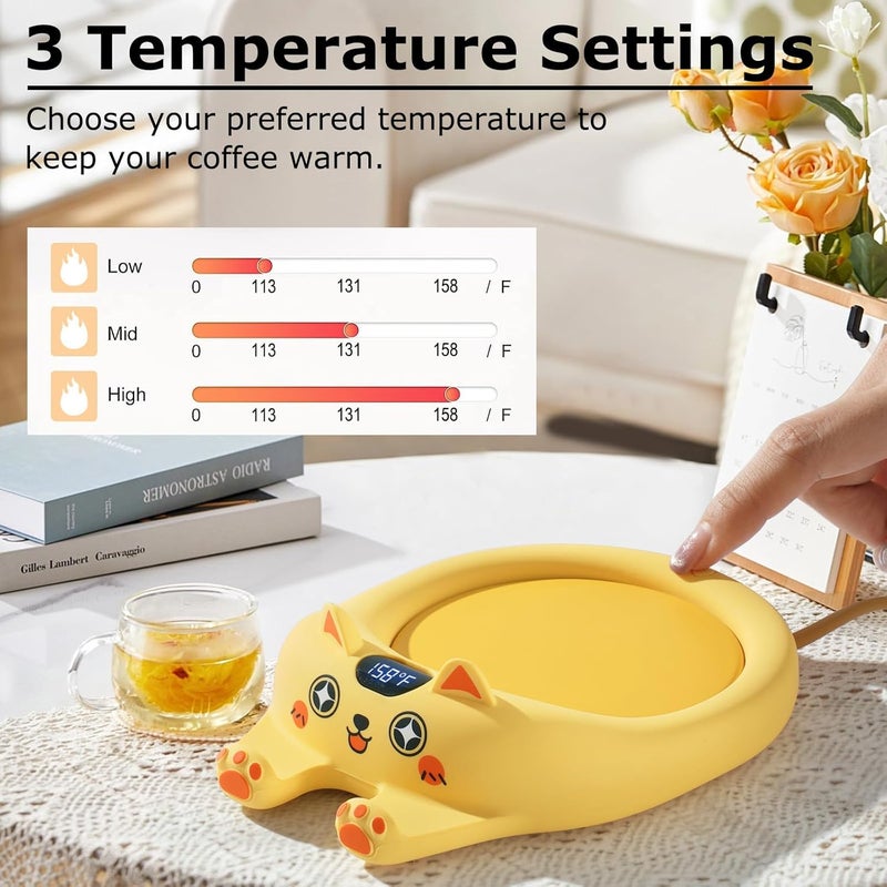 PUSEE Coffee Mug Warmer Auto Shut Off, 3 Temp Coffee Warmer for Desk, Candle Warmer Plate Safely Melt The Candle Releases Scents,Enjoy Your Warm Coffee Tea,Coffee Gifts for Women Men - Image 2